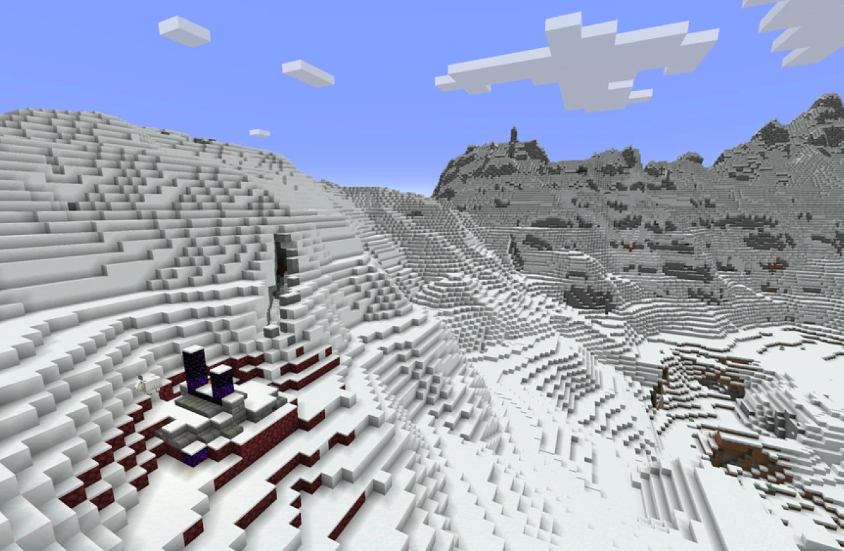 Un bioma Pendii innevati in Minecraft